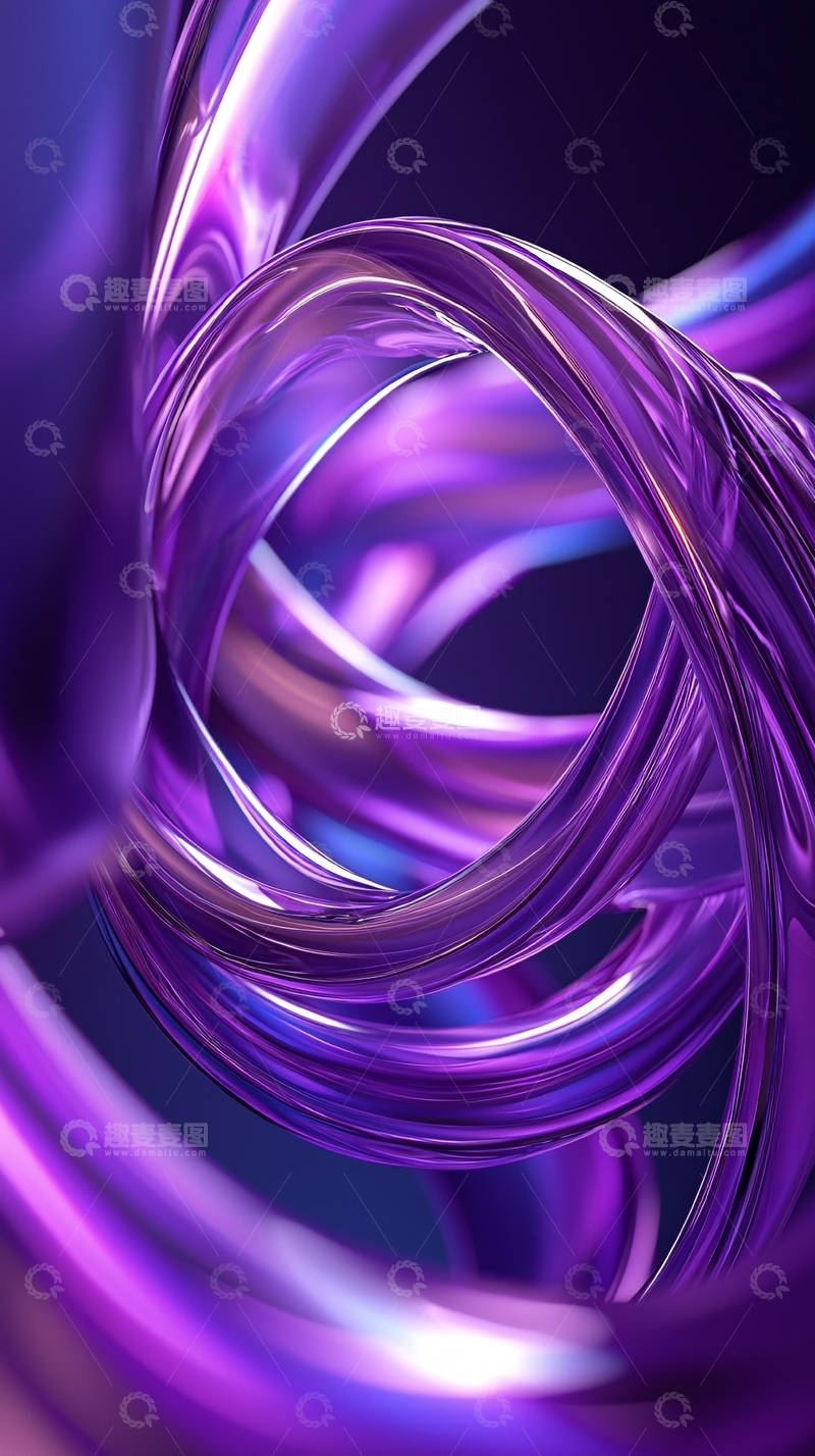 高清大图下载【趣麦麦图】紫色扭曲流体