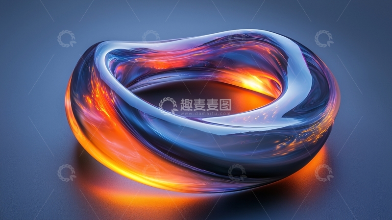 高清大图下载【趣麦麦图】流体渐变色环形物体