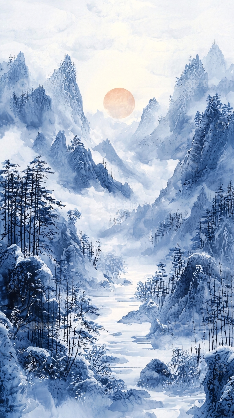 高清大图下载【趣麦麦图】水墨山水画意境唯美