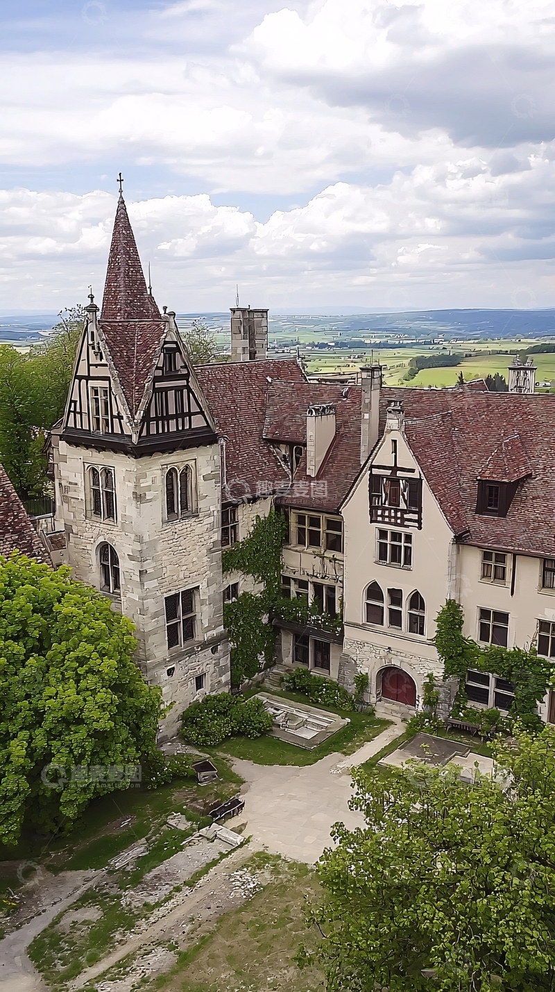 高清大图下载【趣麦麦图】古堡鸟瞰图