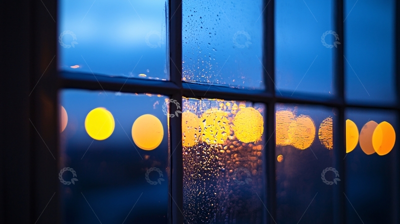 高清大图下载【趣麦麦图】雨夜窗景