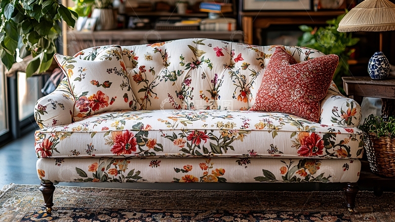 高清大图下载【趣麦麦图】花卉图案沙发