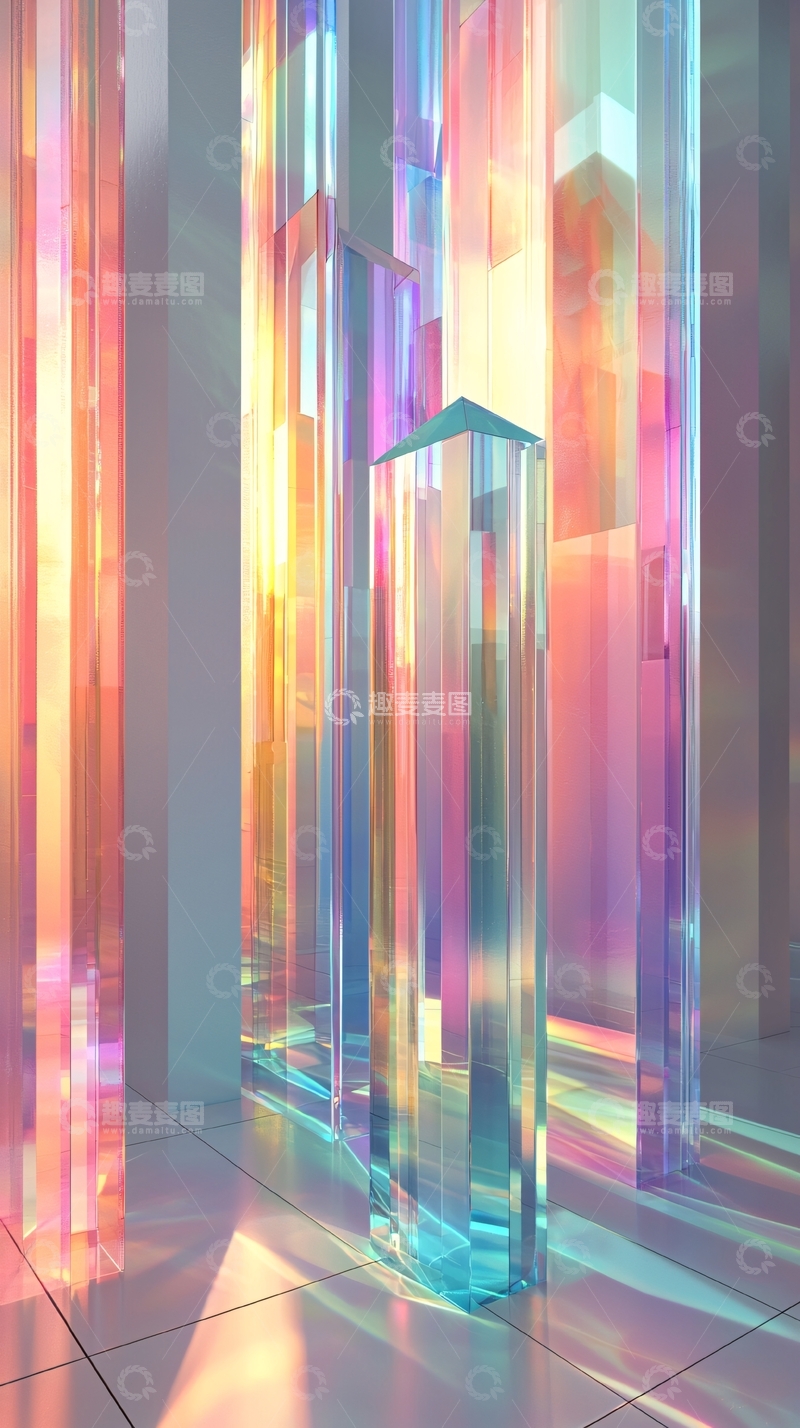 高清大图下载【趣麦麦图】彩虹玻璃柱