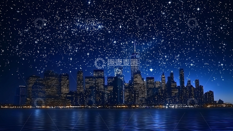 高清大图下载【趣麦麦图】繁星点点纽约夜景