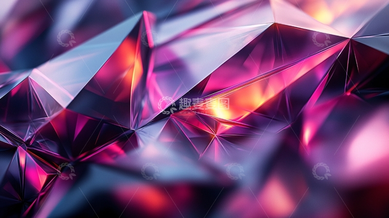 高清大图下载【趣麦麦图】多面体发光晶体纹理