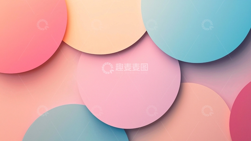 高清大图下载【趣麦麦图】彩色圆圈重叠背景