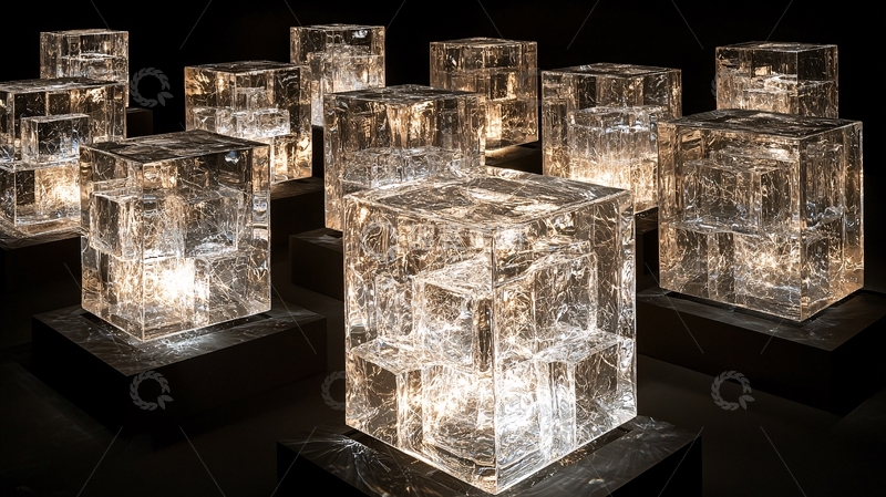 高清大图下载【趣麦麦图】透明玻璃方块灯