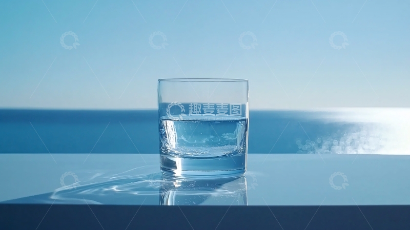 高清大图下载【趣麦麦图】清澈水杯海景背景