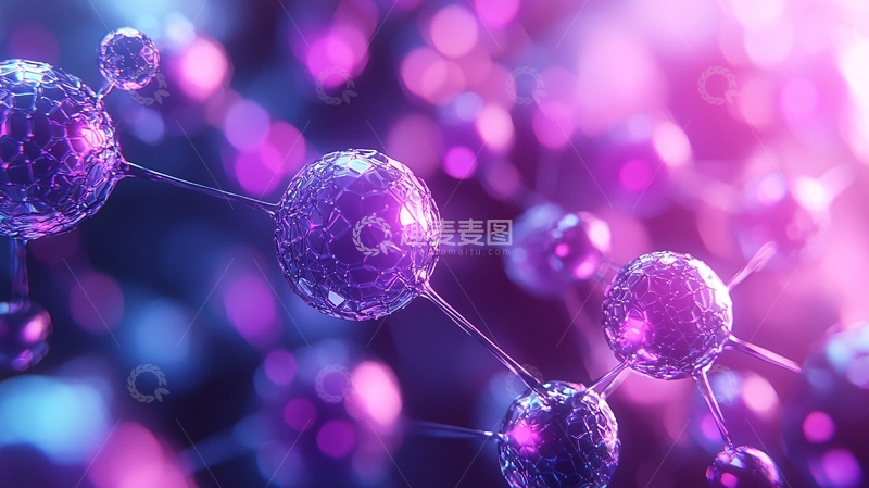 高清大图下载【趣麦麦图】紫色科技分子结构