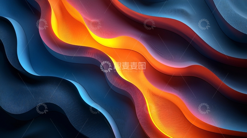 高清大图下载【趣麦麦图】抽象火焰蓝色背景