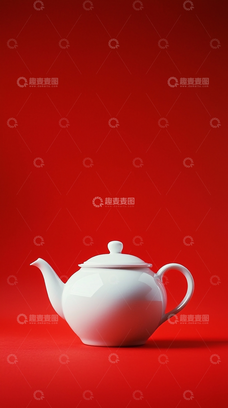 高清大图下载【趣麦麦图】白色茶壶