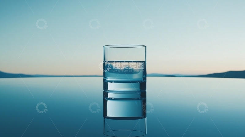 高清大图下载【趣麦麦图】玻璃杯里的水