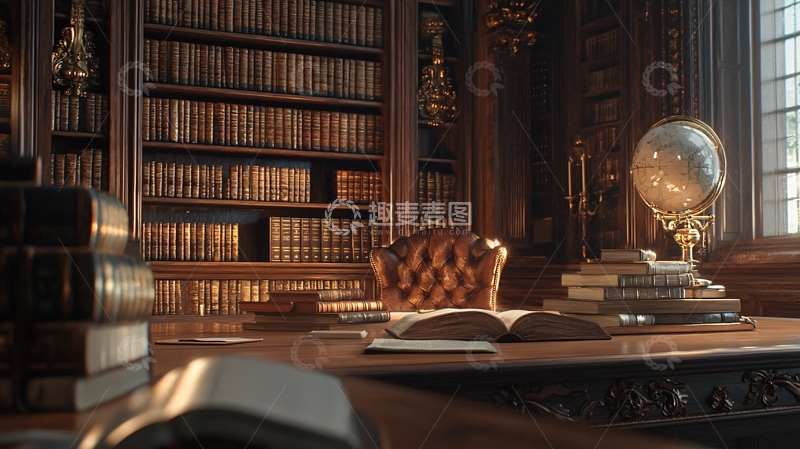 高清大图下载【趣麦麦图】复古书房