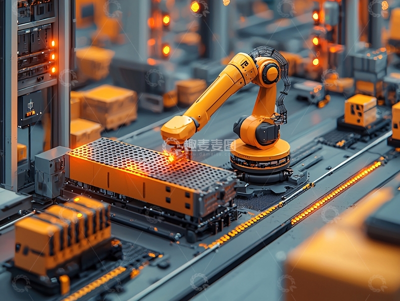高清大图下载【趣麦麦图】智能工厂自动化生产线