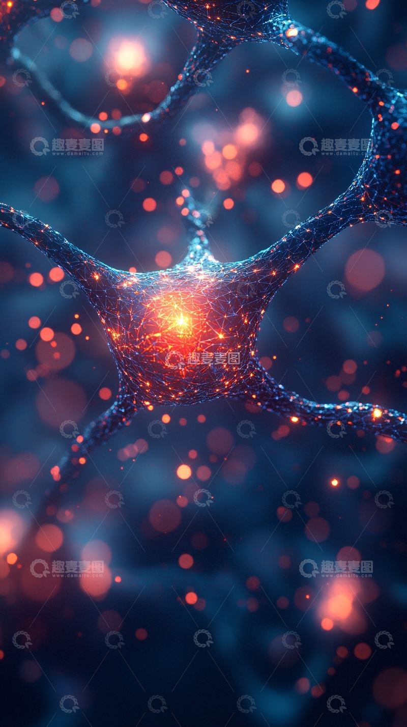 高清大图下载【趣麦麦图】神经元连接闪耀光芒