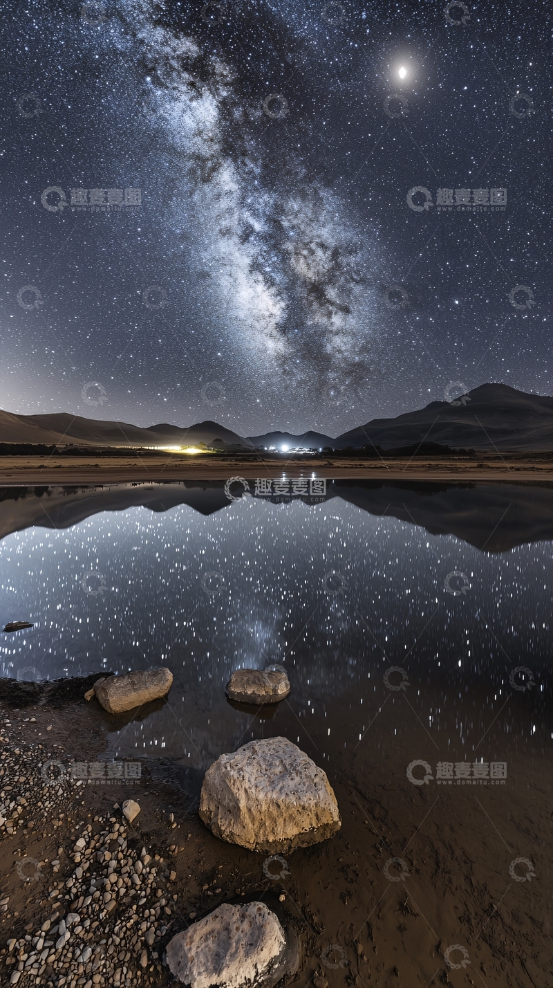 高清大图下载【趣麦麦图】星空倒影