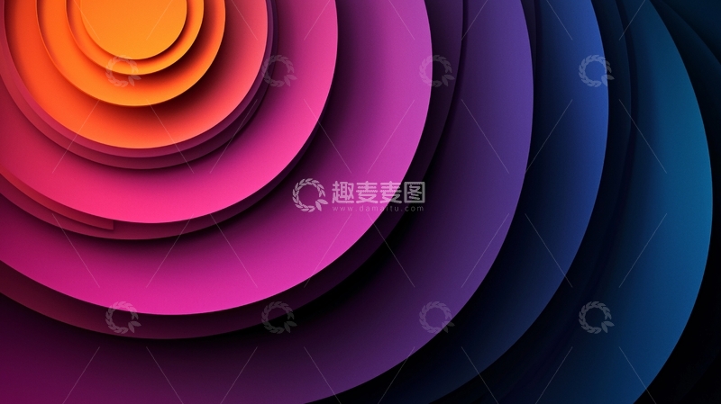 高清大图下载【趣麦麦图】彩色渐变圆形叠加