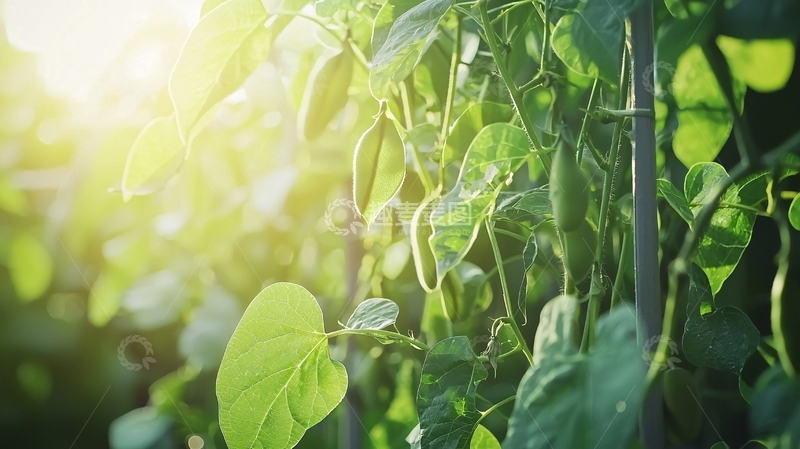 高清大图下载【趣麦麦图】阳光下绿叶植物特写