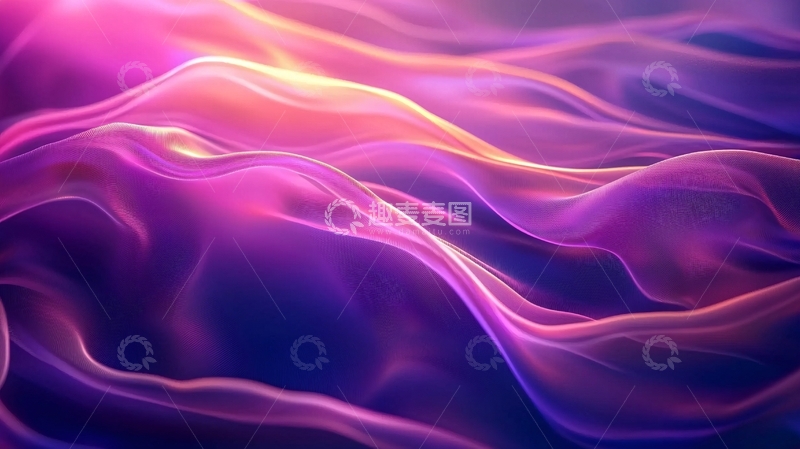 高清大图下载【趣麦麦图】紫色流动曲线抽象背景