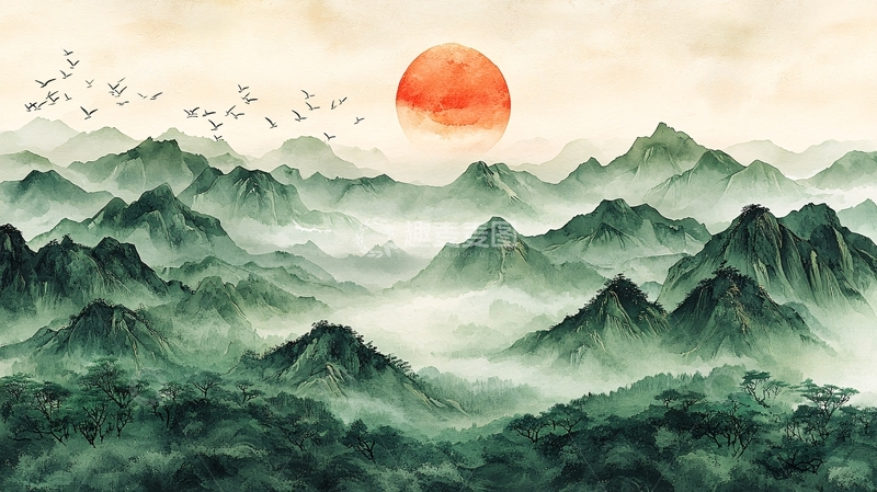 高清大图下载【趣麦麦图】山水水墨画