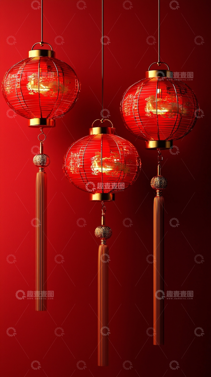 高清大图下载【趣麦麦图】喜庆红色灯笼