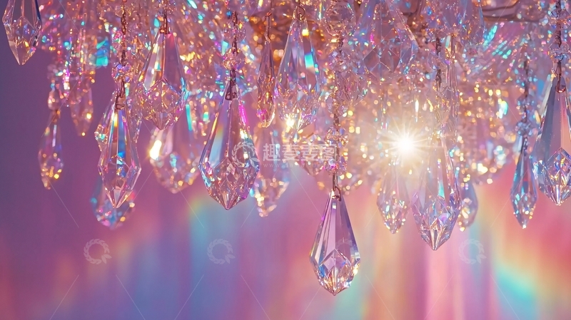 高清大图下载【趣麦麦图】粉色水晶吊灯