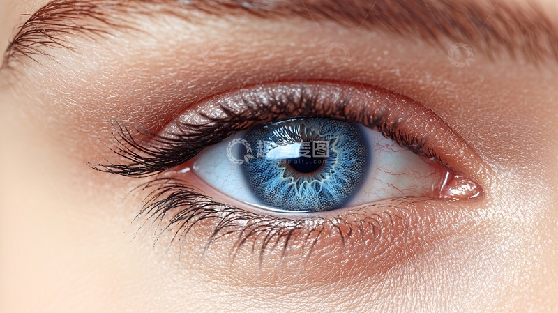 高清大图下载【趣麦麦图】蓝色眼睛特写