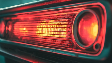 复古汽车尾灯特写