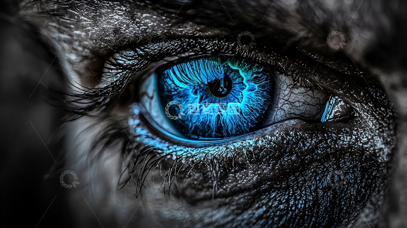 高清大图下载【趣麦麦图】蓝色眼睛特写