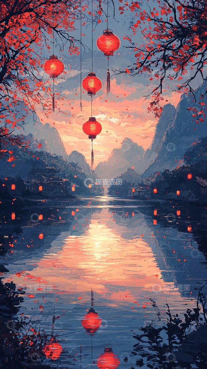 高清大图下载【趣麦麦图】唯美意境山水画6