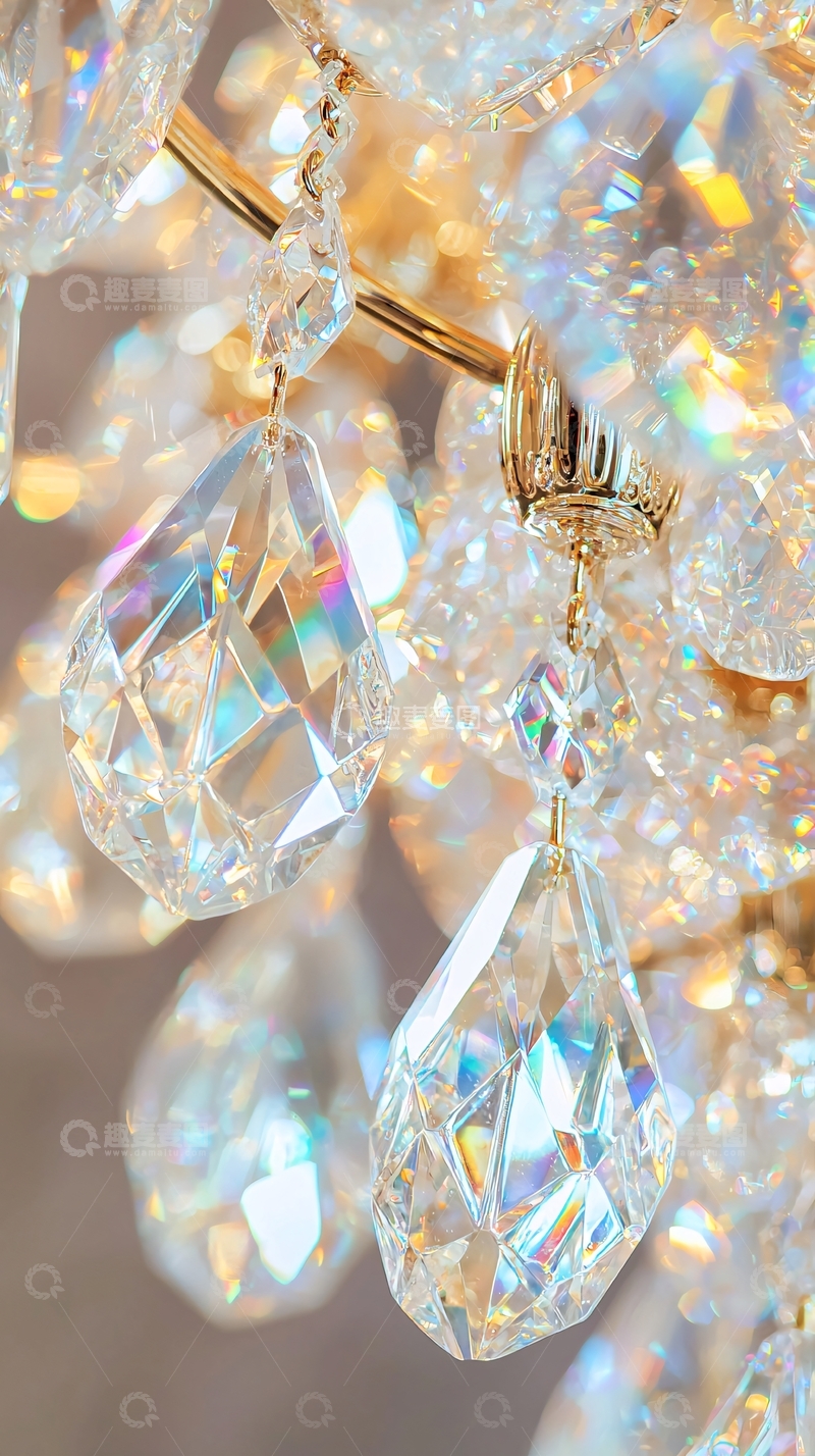 高清大图下载【趣麦麦图】奢华水晶吊灯细节