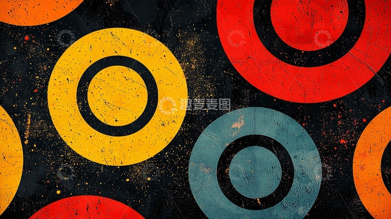 高清大图下载【趣麦麦图】彩色圆环叠加