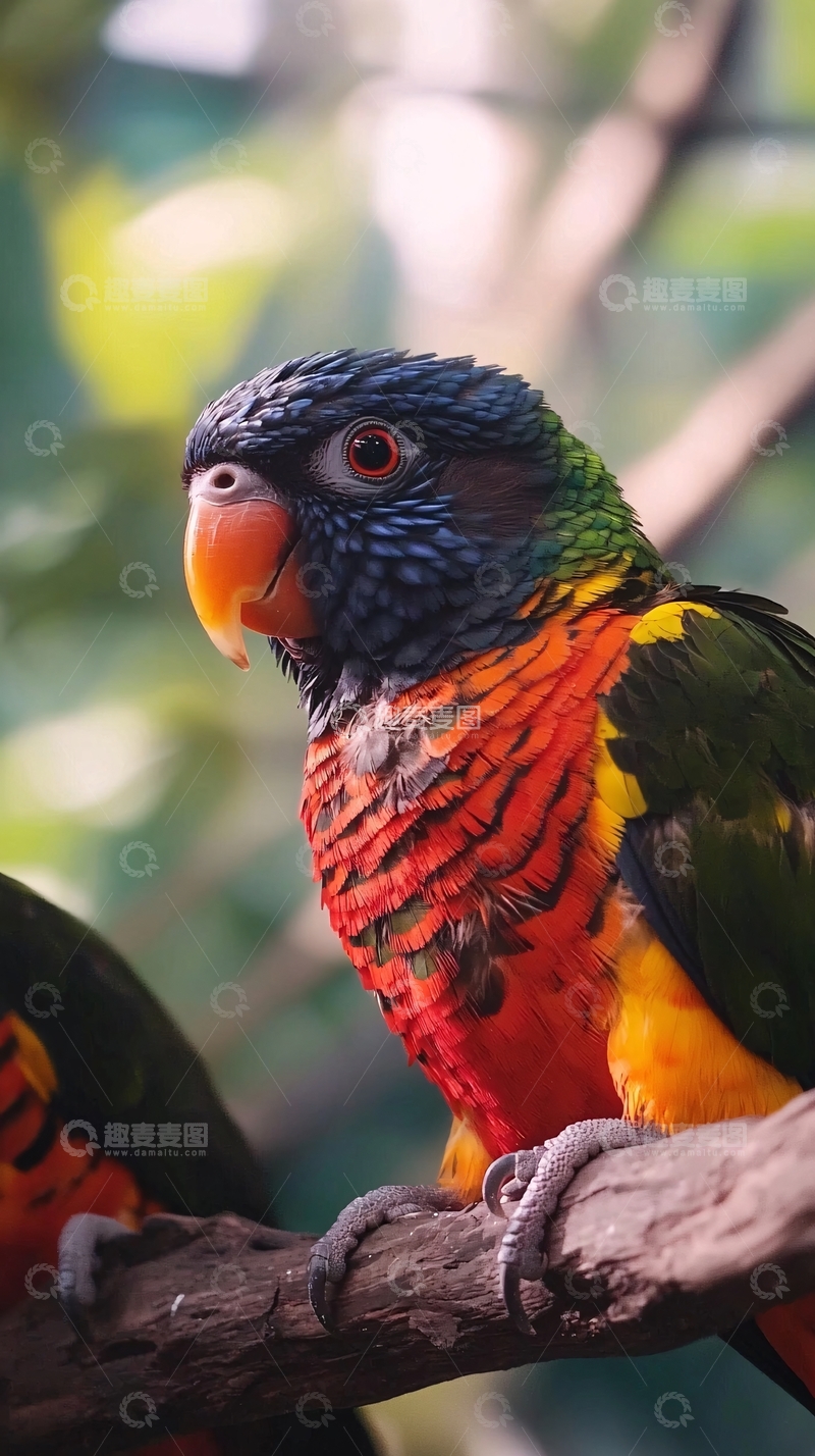 高清大图下载【趣麦麦图】彩虹吸蜜鹦鹉