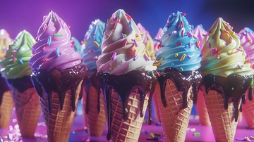 彩色冰淇淋甜筒