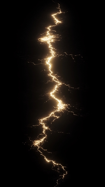 黑暗背景下的金色闪电