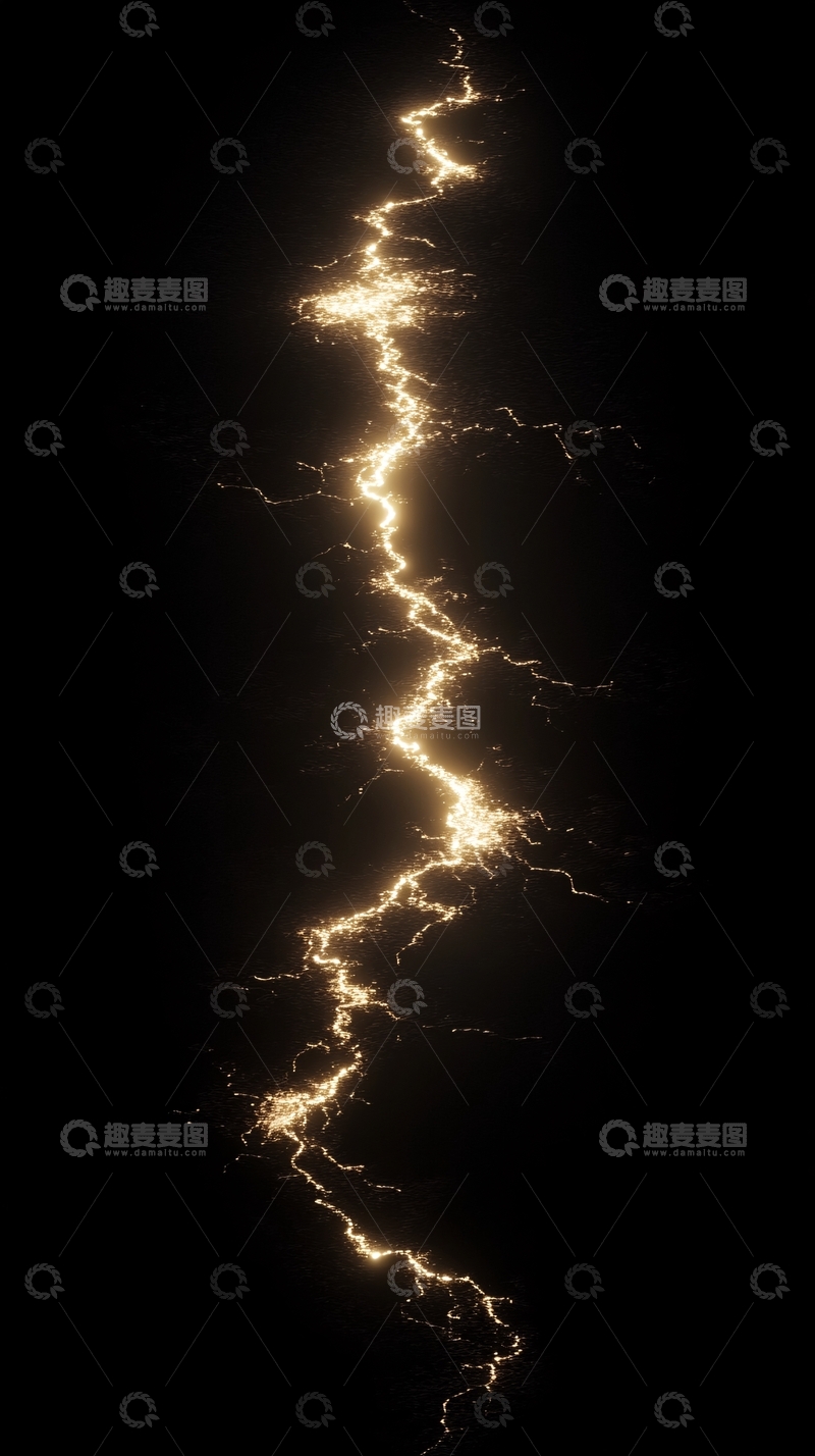 高清大图下载【趣麦麦图】黑暗背景下的金色闪电