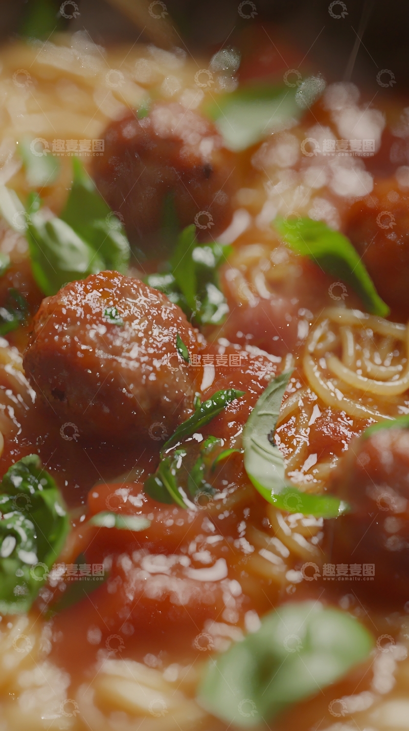 高清大图下载【趣麦麦图】意面肉丸番茄酱