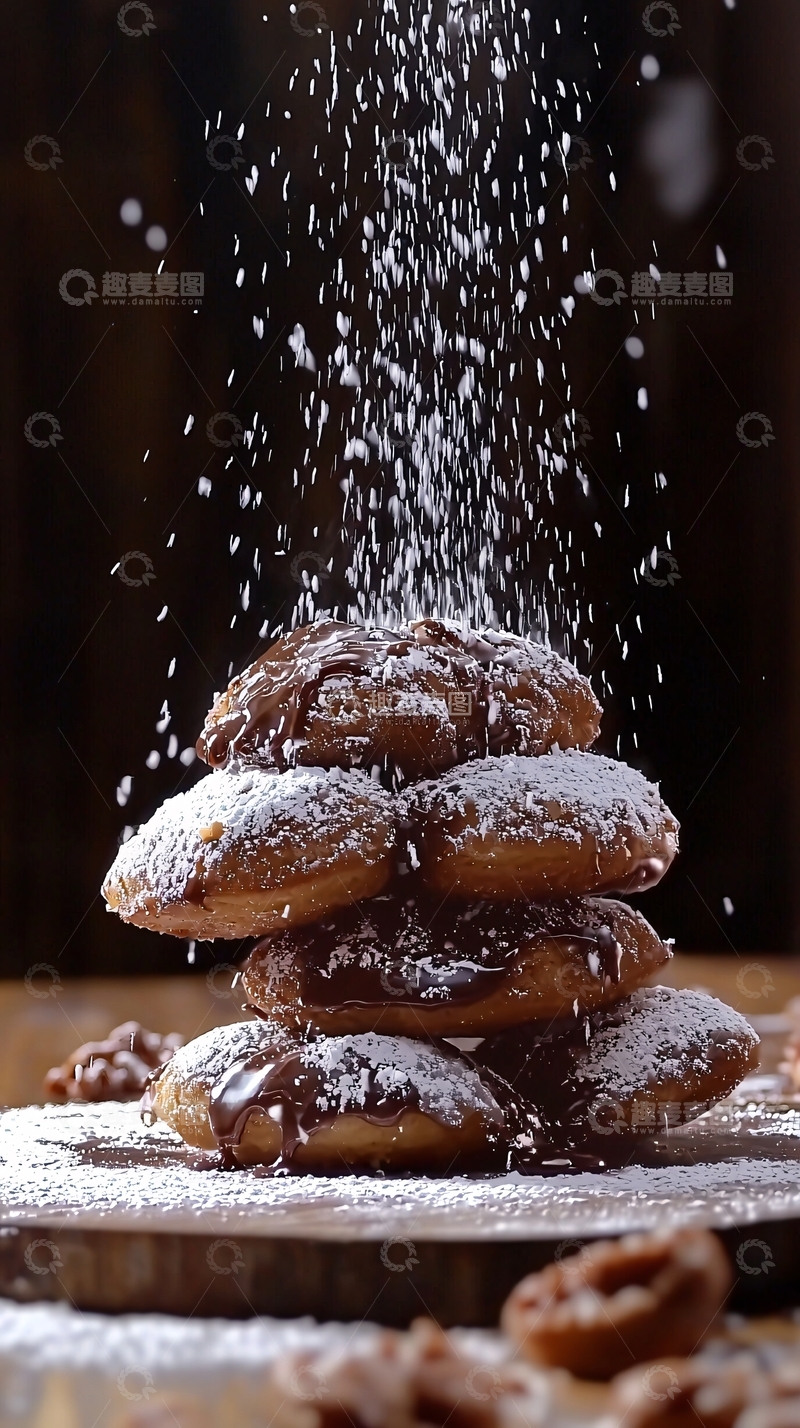 高清大图下载【趣麦麦图】巧克力豆沙饼