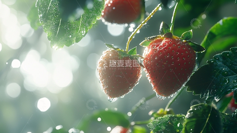 高清大图下载【趣麦麦图】雨后草莓