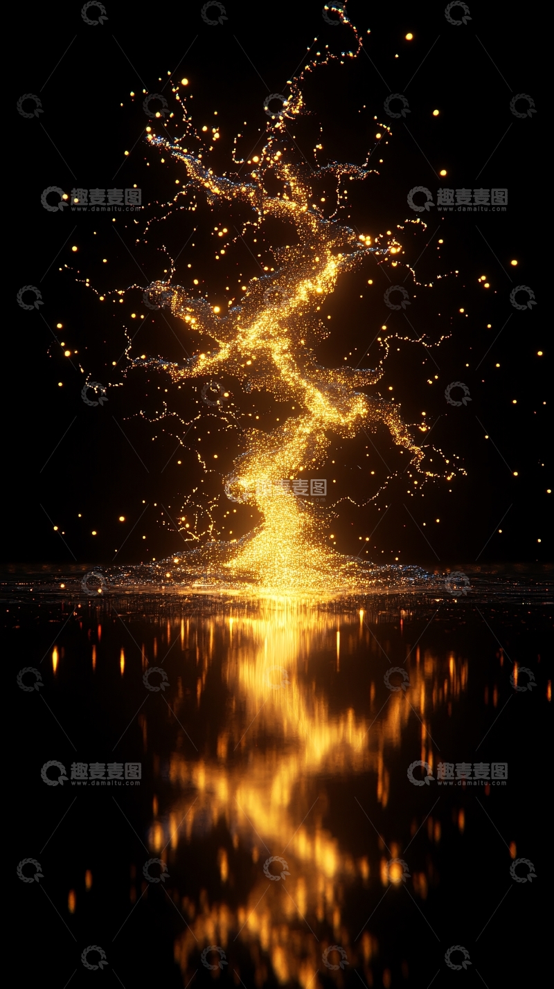 高清大图下载【趣麦麦图】金色能量爆发特效