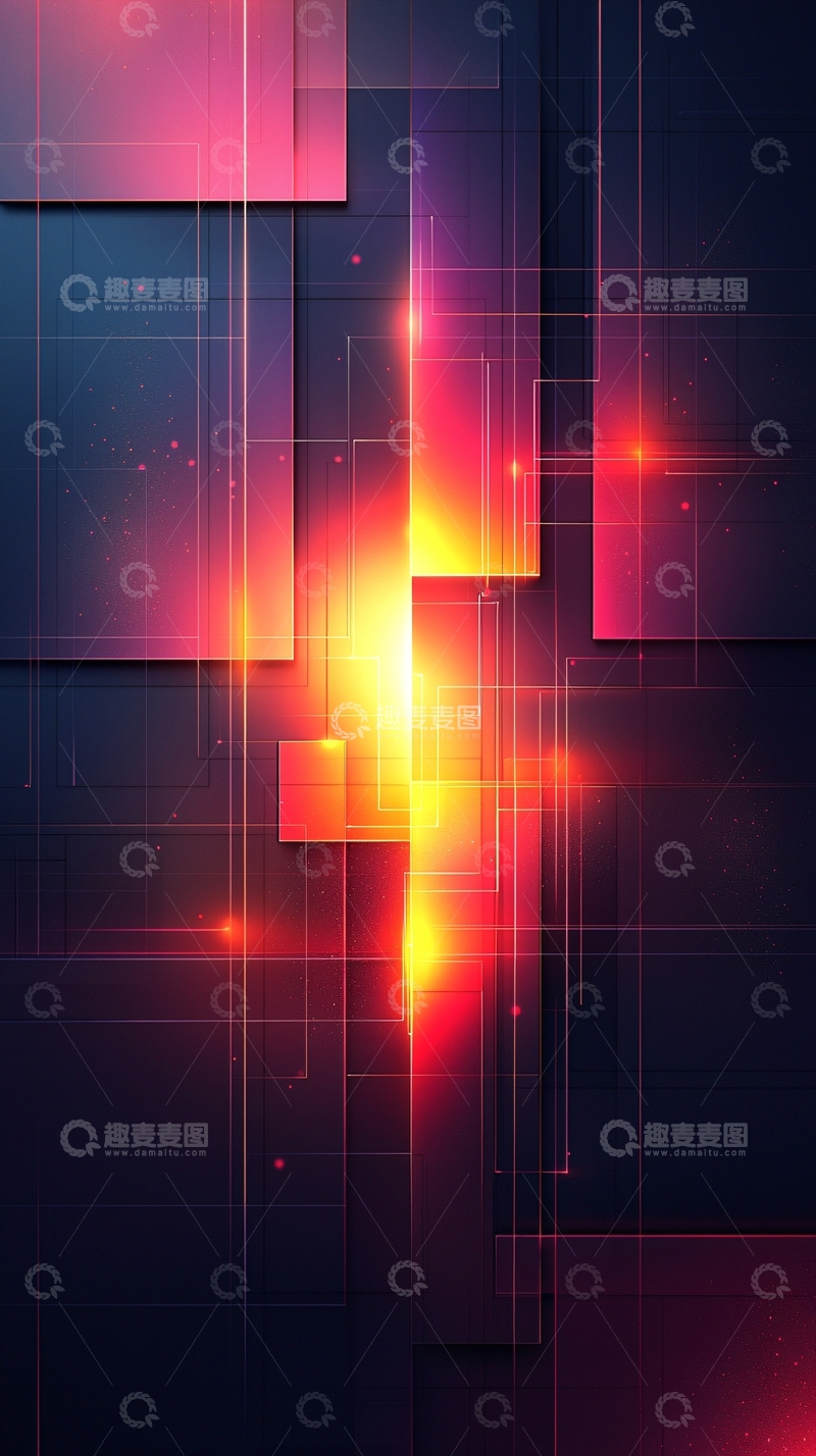 高清大图下载【趣麦麦图】抽象几何光效背景