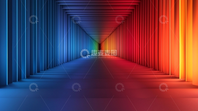 高清大图下载【趣麦麦图】彩色隧道透视效果