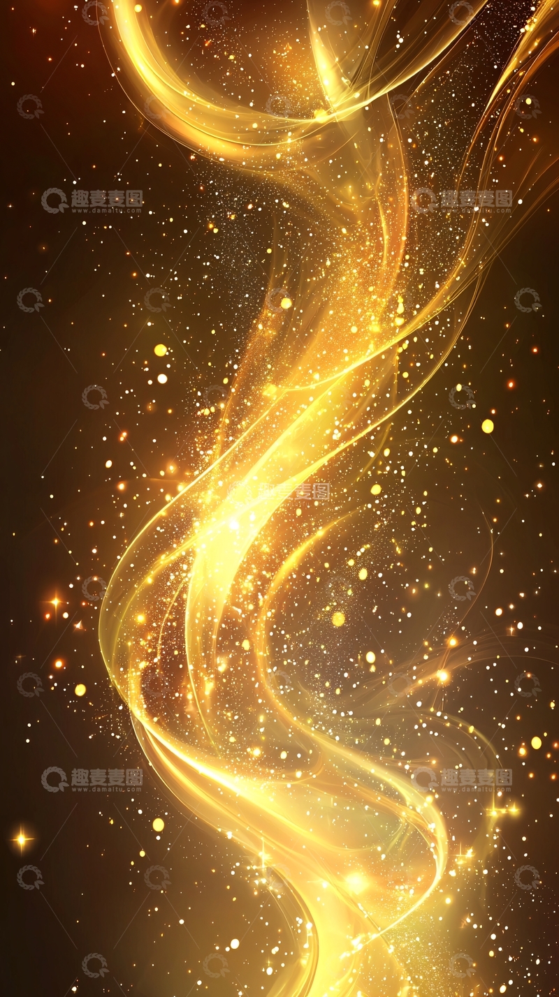 高清大图下载【趣麦麦图】金色光芒流动背景