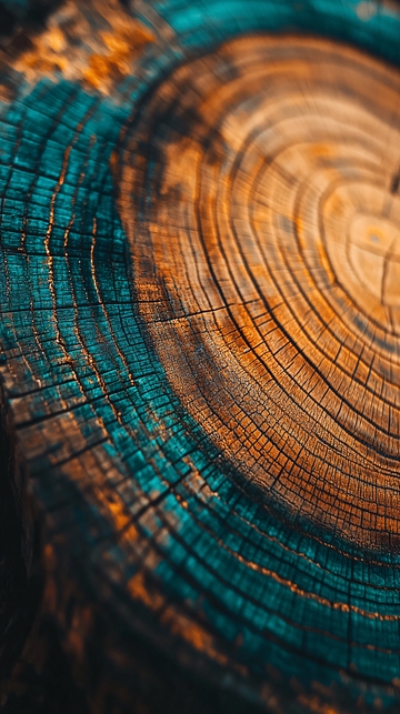 树木年轮纹理特写