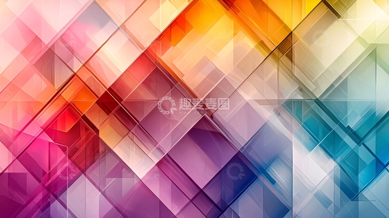 高清大图下载【趣麦麦图】彩色几何抽象背景
