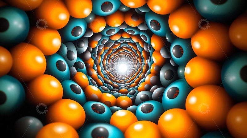 高清大图下载【趣麦麦图】抽象球体隧道