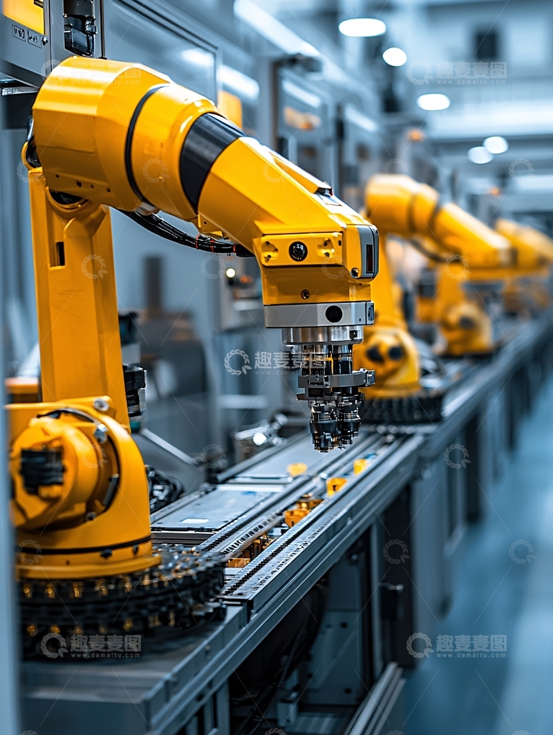 高清大图下载【趣麦麦图】工业机器人生产线