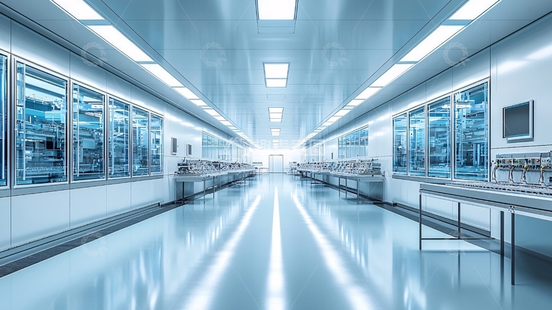 高清大图下载【趣麦麦图】现代化洁净室走廊