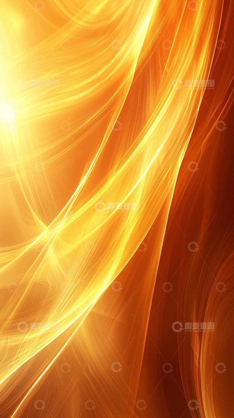 高清大图下载【趣麦麦图】金色光线流动抽象背景