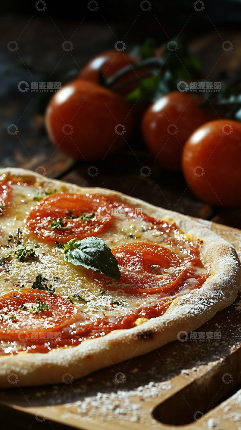 高清大图下载【趣麦麦图】美味意式番茄披萨